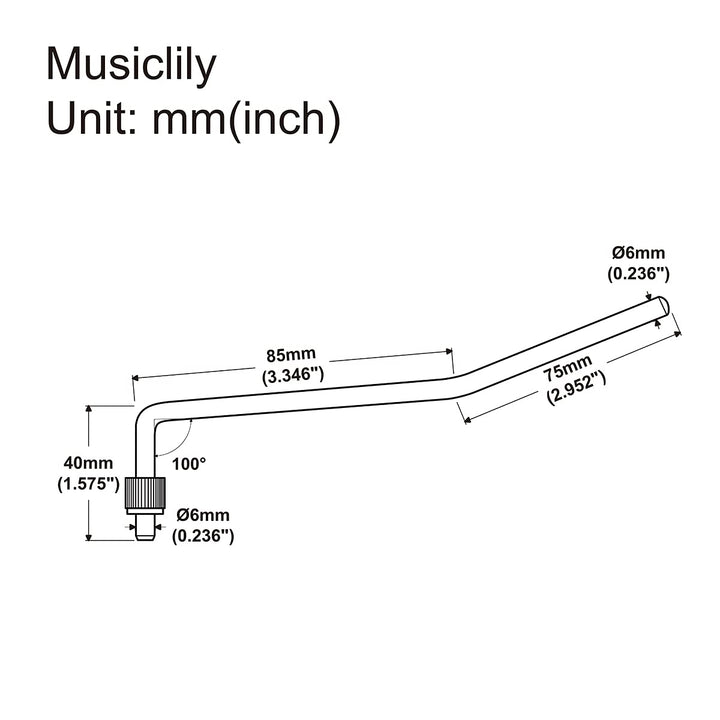 Pro 6mm Collared Steel Tremolo Arm Whammy Bar Vibrato Arm for Floyd Rose Double Locking Tremolo Bridge Electric Guitar, Gold