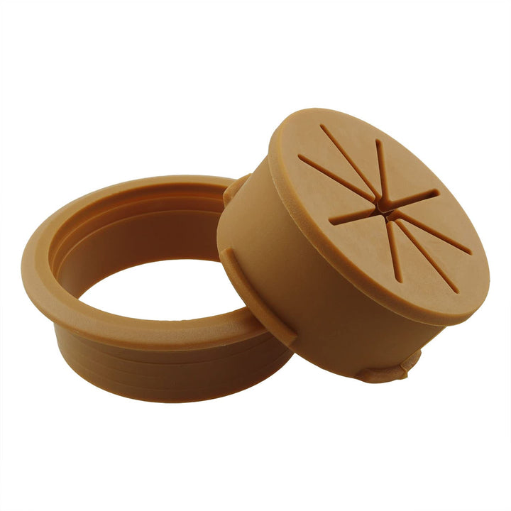 2PCS 50mm Flexible Wire Rubber Grommets, Desk Grommet, Cable Cord Grommet, Cable Hole Cover, for Office PC Desk Cable Cord Managing and Hiding Office PC Desktop Cable, Brown