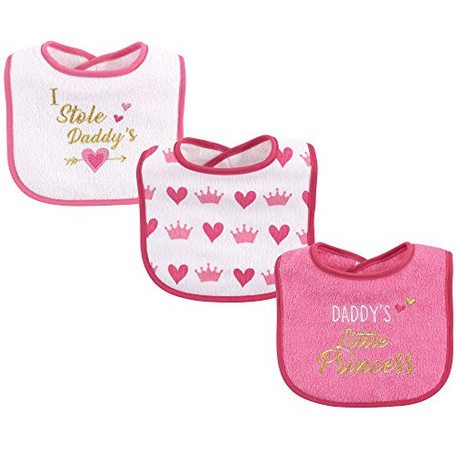 Unisex Baby Cotton Drooler Bibs with Fiber Filling, Girl Daddy, One Size