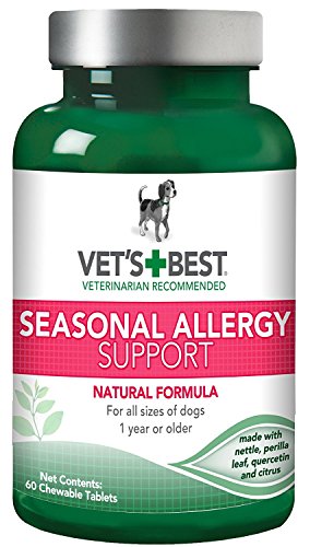 Vet’s Best Dog Allergy Chews, Seasonal Allergy Chews for Dogs, Dog Itching Skin Relief Chews, Anti Itch for Dogs, 60 Chewable Tablets