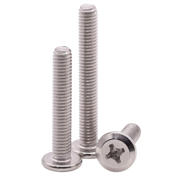 M3 x 10mm (100 PCS) Round Phillips Drive Head Binding Screws, Machine Screws, 304 Stainless Steel 18-8, Full Thread, Furniture Screws Connector Bolts