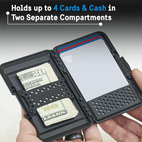 MagSafe Wallet for iPhone | Heavy Duty MIL-STD Snap-On iPhone Magnetic Wallet & Phone Card Holder | Detachable & Slim Hard Case Wallet for iPhone Pro Max 16/15/14/13/12 Series | Black