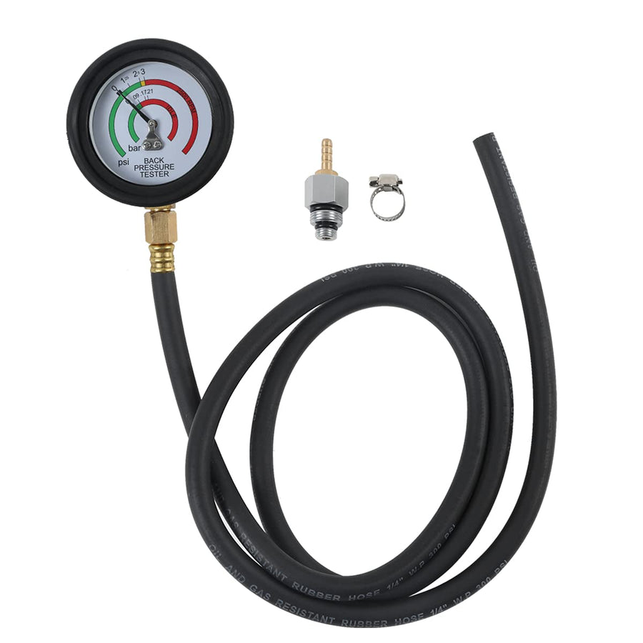 Exhaust Back Pressure Tester with 6-Foot Hose, Exhaust Back Pressure Gauge Kit, Car Exhaust Pressure Tester, Automotive Exhaust Back Pressure Tester Kit with Adapter (M12&M18)