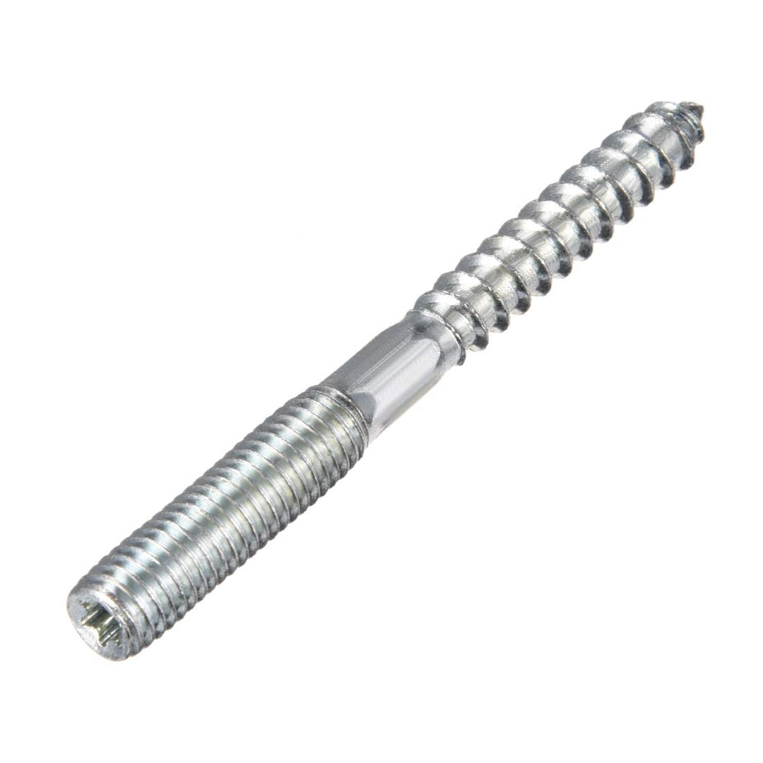 M8 Hanger Bolts Length 3-1/8(79mm) Double Headed Bolts Self-Tapping Screw 8mm Wood Joint Furniture Legs 8pcs