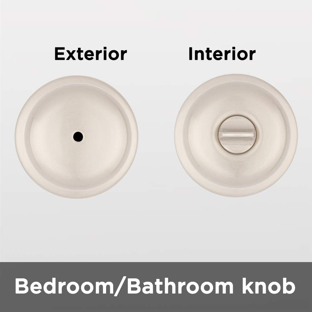 Juno Bed/Bath Knob in Satin Nickel