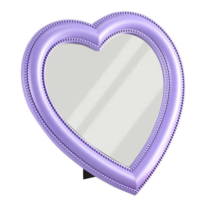 Heart Makeup Mirror Cosmetic Mirror Wall Desktop Mirror Bedroom Mirror,Valentines Day Gift(Purple)