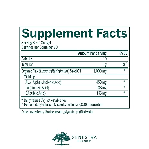 Organic Flax Oil Capsules | Essential Fatty Acid Supplement | 90 Capsules