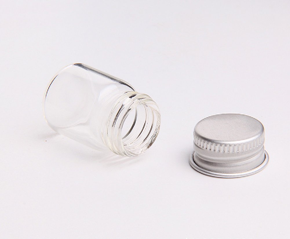 10Pcs/7Ml Empty Sample Glass Bottles Jars Vials Case Container with Screw Caps, Transparent