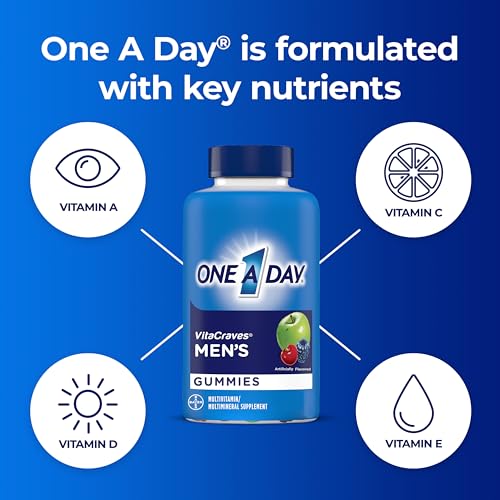 Men’s Multivitamin Gummies, Multivitamin for Men with Vitamin A, C, D, E, Calcium & More To Support Healthy Muscle Function, Gummies, 80 Count