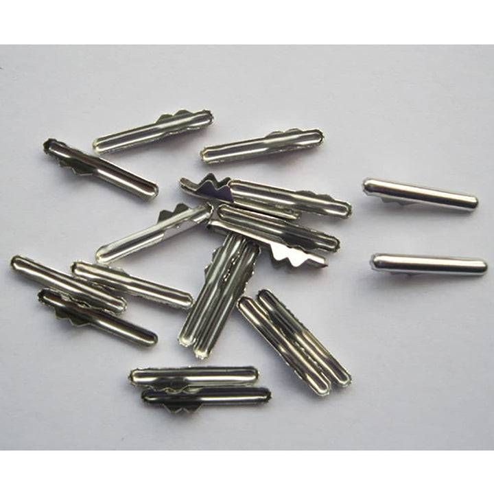 100 PCS Metal Barbs Elastic Barbed Cord Fastener Cord Locks Ends Crimp for Masks Binding Hanging