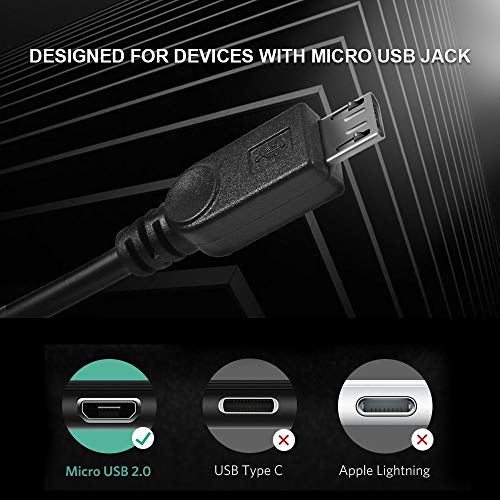 Micro USB Cable, Dual Micro USB Charging Cable USB to Micro USB Splitter Adapter Android Charger Cord Data Transfer fit for Samsung Galaxy S7 Edge S6 S5 Note PS4 Fire Tablet MP3, 2 Pack