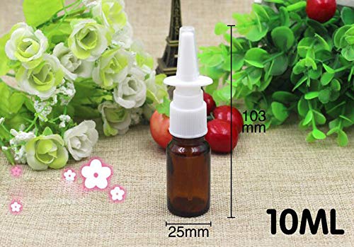 Blue: 6Pcs 10Ml/0.34Oz Glass Nasal Spray Bottles - Portable Empty Refillable Fine Mist Sprayers Atomizers Cosmetic Makeup Perfume Storage Container Vials(Blue)