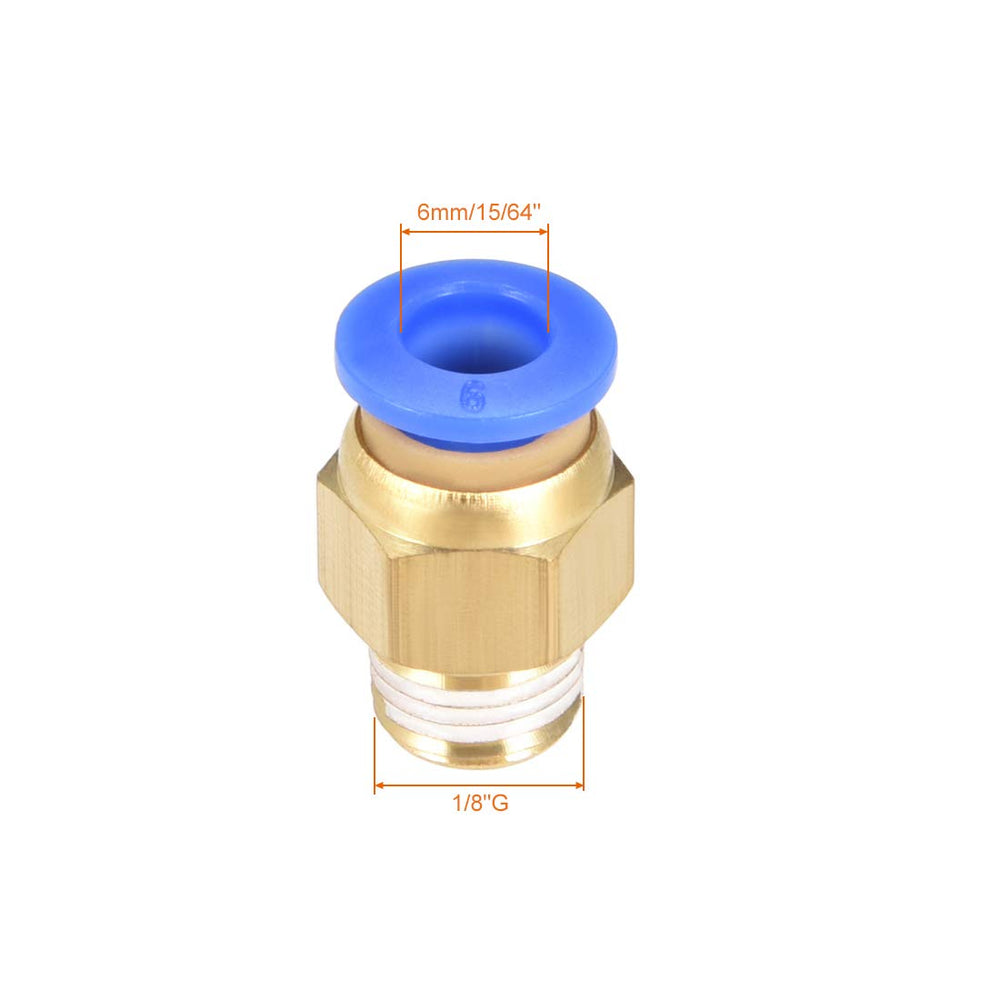 Straight Pneumatic Push to Quick Connect Fittings G1/8 Male x 6mm Tube OD 10pcs