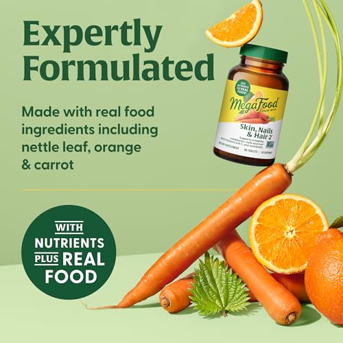 Skin, Nails & Hair 2 - Vitamins For Women & Men - Biotin, Vitamin A, Vitamin C, Zinc, Vitamin B6, Vitamin E, Pantothenic Acid - Vegan - Made Without 9 Food Allergens - 90 Tabs (45 Servings)