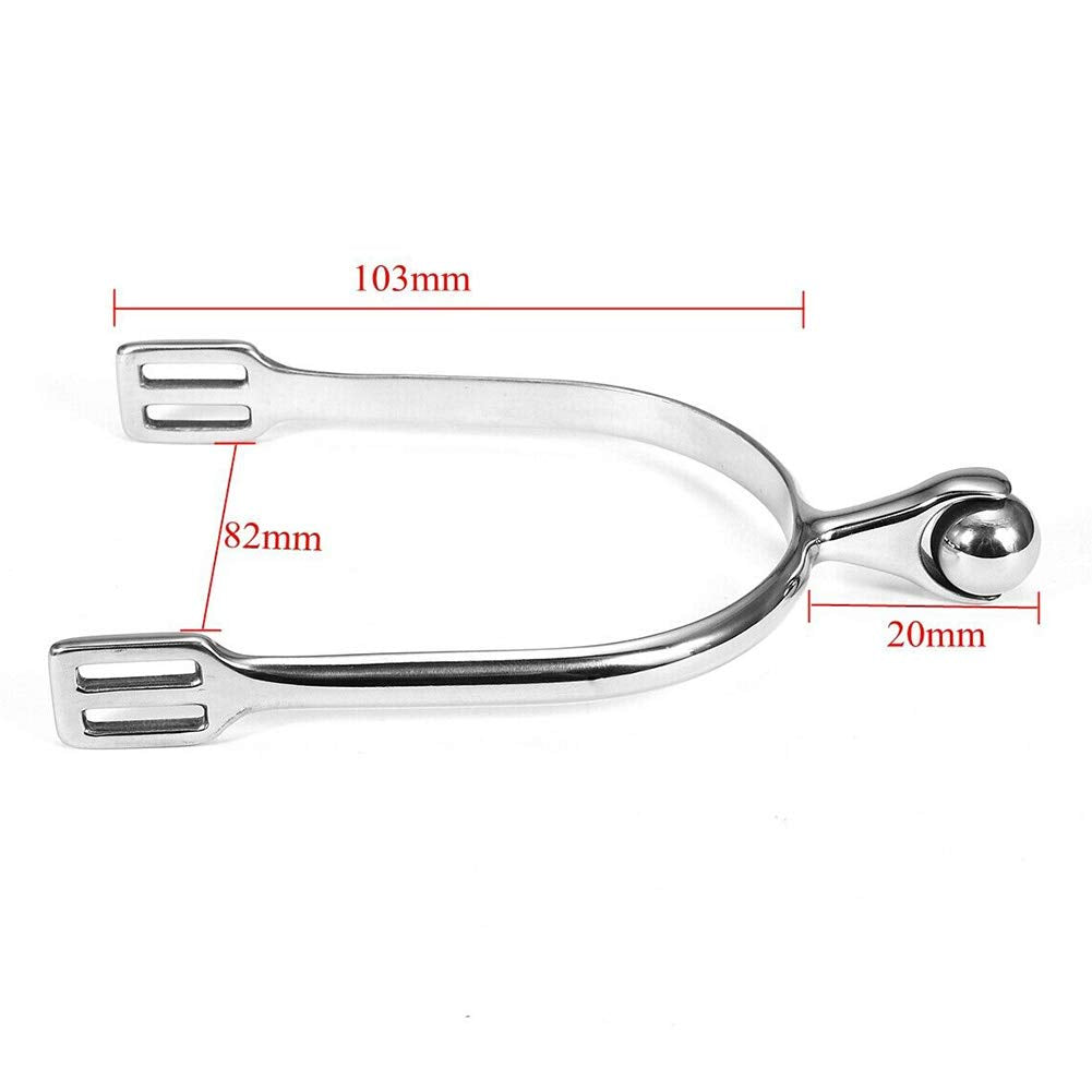 Horse Spurs Western Stainless Steel Spurs w/Roller Ball for Equestrian Boots Men Women Rider Horsemanship Lovers