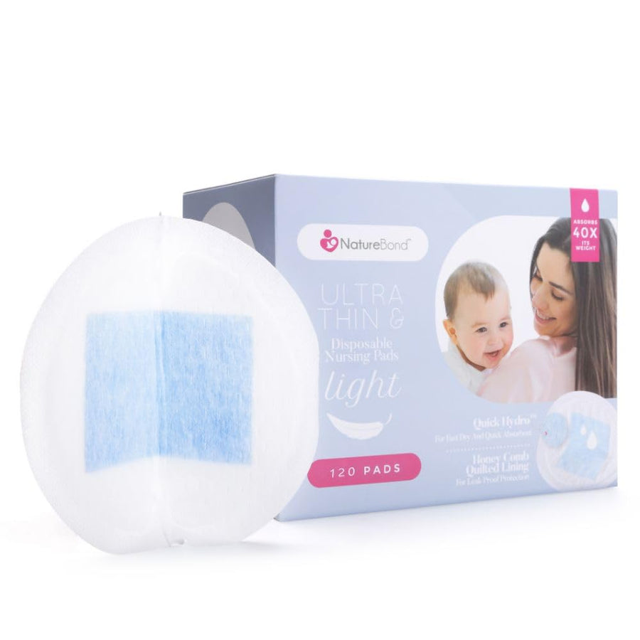 Disposable Nursing Pads Ultra Thin Breastfeeding Breast Pads, Light, Contoured and Highly Absorbent. Highest Absorbency/Thinness Ratio 1mm (120 Pads)