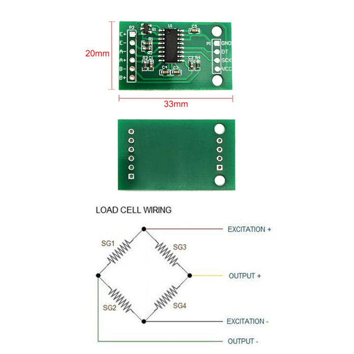 2 Sets 50kg Human Scale Load Cell Weighing Sensor Resistance Strain Half-Bridge Sensor + HX711 A/D Amplifier Weight Module DIY Kit Compatible Arduino