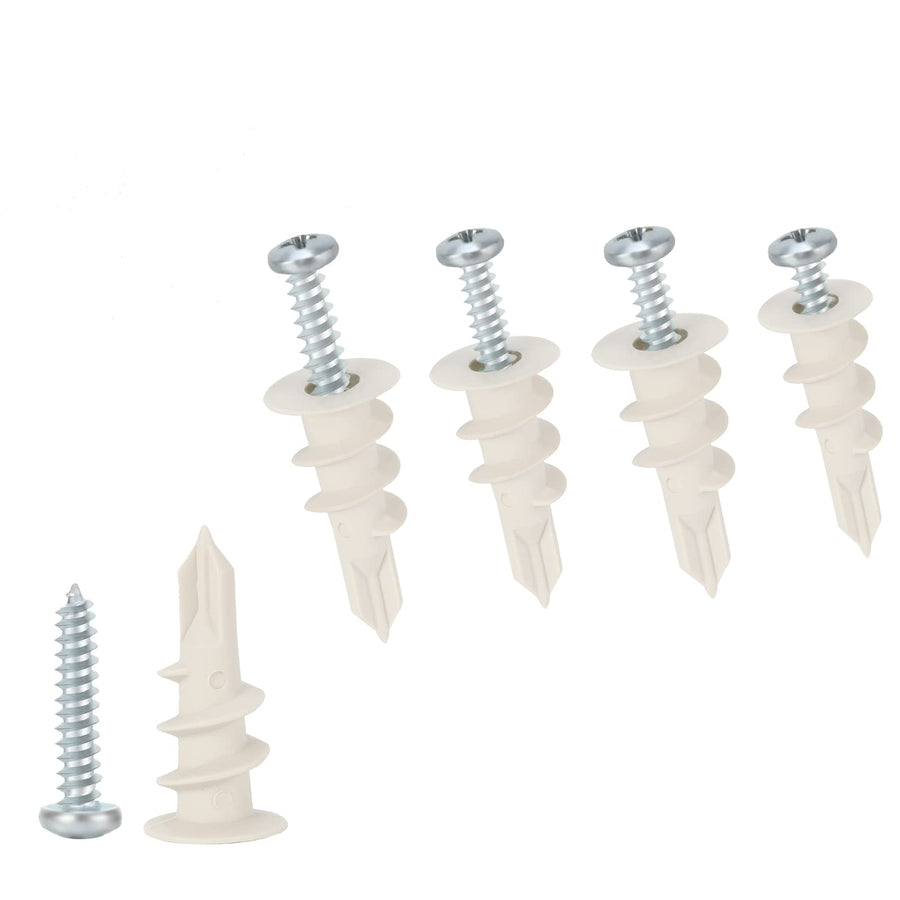 Self Drilling Drywall Plastic Anchors with Screws, Expansion Screws 56 Pieces (28 Pairs)