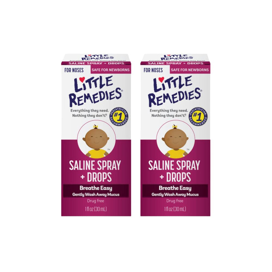 Little Noses Saline Spray Drops, 1 Fl Oz, Pack of 2