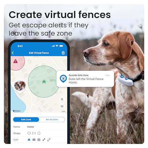 Tractive GPS Dog Tracker | Real-time Pet Location Tracker | Health & Wellness Alerts | Virtual Fence for Dogs | Dog Collar Attachment (White)