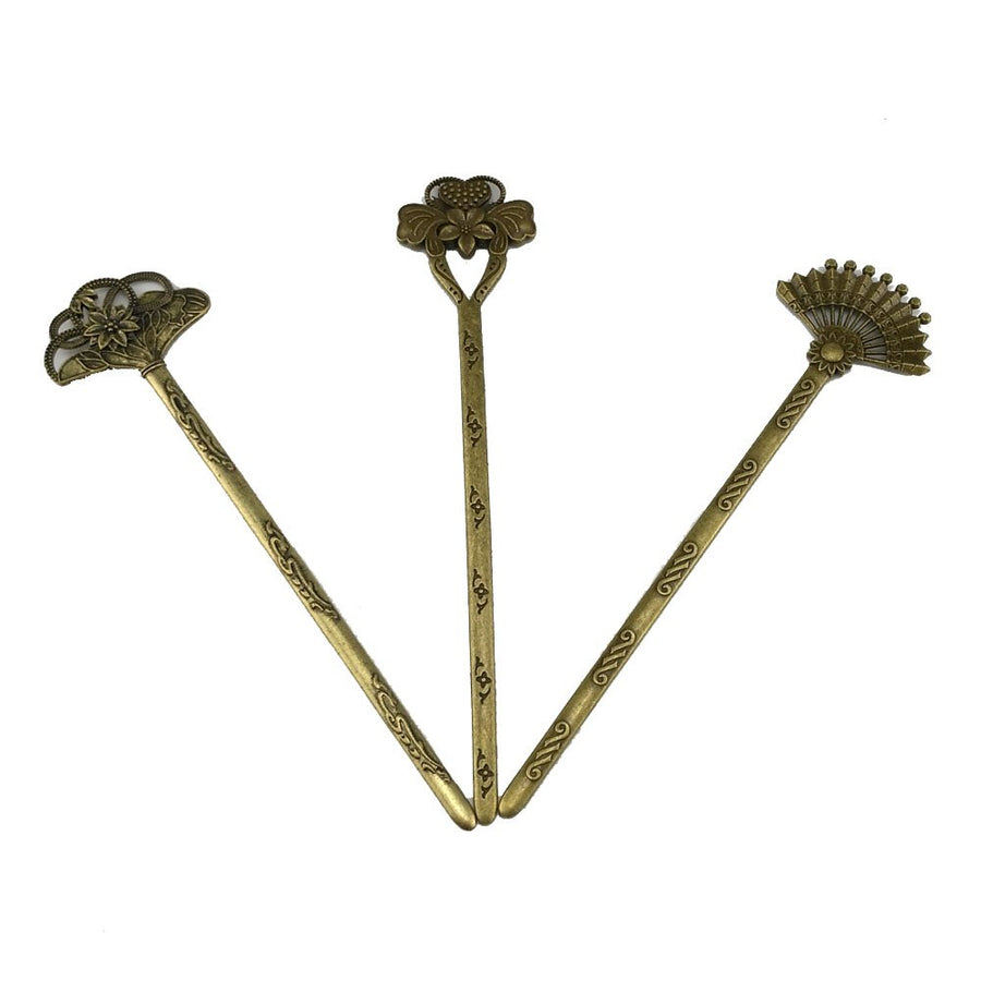 Pack of 3 Vintage Hair Stick Retro Hair Chopsticks Chignon Pin