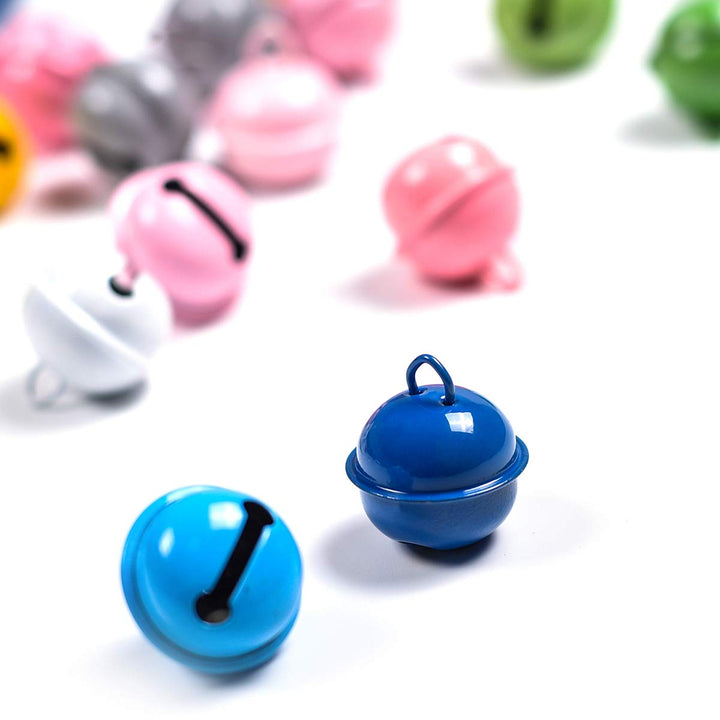 Christmas Crafts Bells Jingle Bells, 22mm Big Bells DIY Bells for DIY Bracelet Anklets Necklace Knitting/Jewelry Making(Colorful,30pcs)