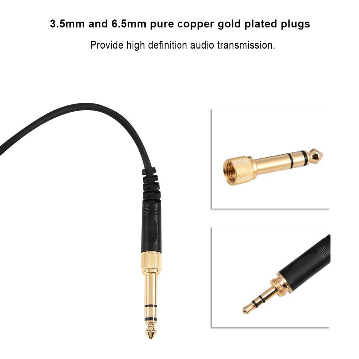 Replacement 3.5mm Male Plug to Bare Wire Open End, 3.5mm Plug Jack Connector Audio Cable for Beyerdynamic 770/770PRO/990/990PRO Headphones Repair, with 6.35mm Plug