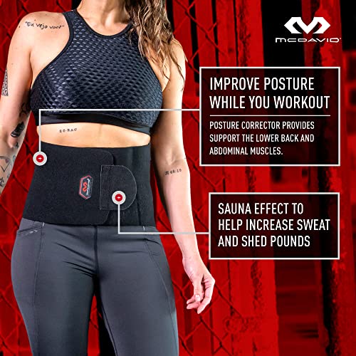 Waist Trimmer Belt, Waist Trainer for Women, Promotes Sweat & Weight Loss in Mid-Section, Sold as Single Unit, Black