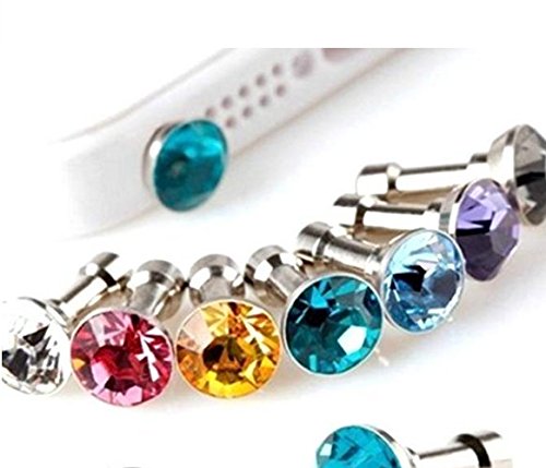 100 Pcs Colorful Diamond Anti Dust Earphone Jack Plug Stopper,for Smartphone Cellphone and any 3.5mm Earphone Jack