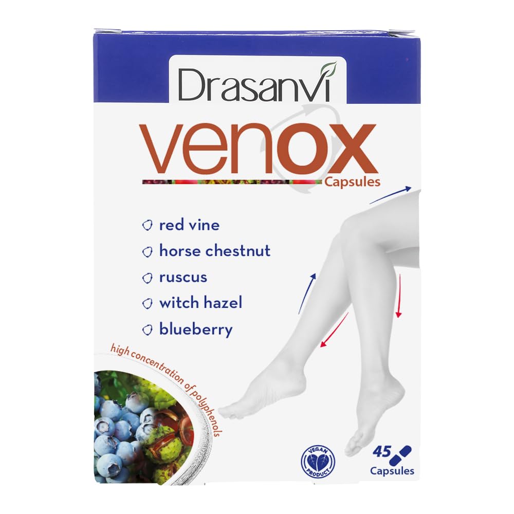 VENOX 45 Capsules - Health Care - Vitamins & Dietary Supplements - Vitamins - Multivitamins - Legs - Red Vine - Blueberries - Blackcurrant - Vitamins A, C and E - Gluten Free - Vegan