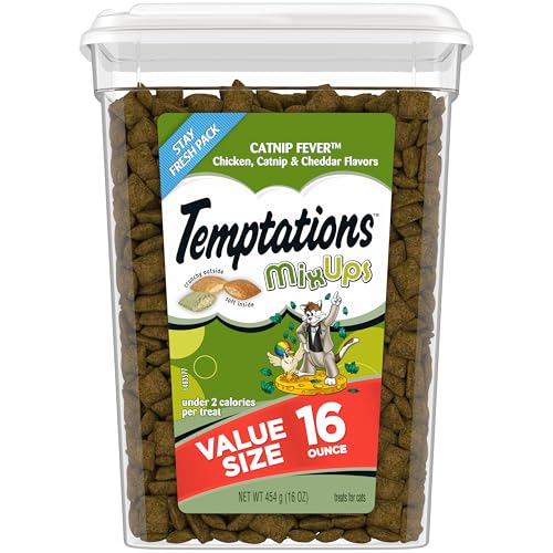 MixUps Catnip Fever Flavor Crunchy and Soft Cat Treats, 16 oz. Tub