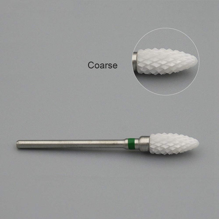 Professional Medium Flame Cuspidal Nail Drill Bit Polish Tools Ceramics Grinding Stone Head Electric Nail Drill Nail Art Machine