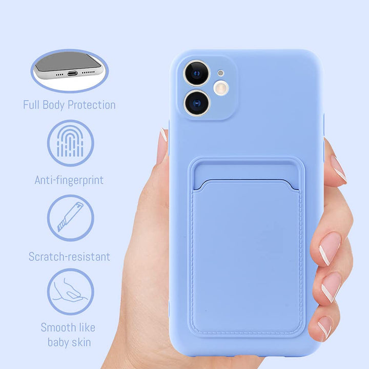 Wallet Case for iPhone 11 (6.1 inch), Card Holder Camera Protection Cover for iPhone 11 + Screen Protector, Soft Slim Card Slot Case Compatible with iPhone 11 Phone Case -Purple
