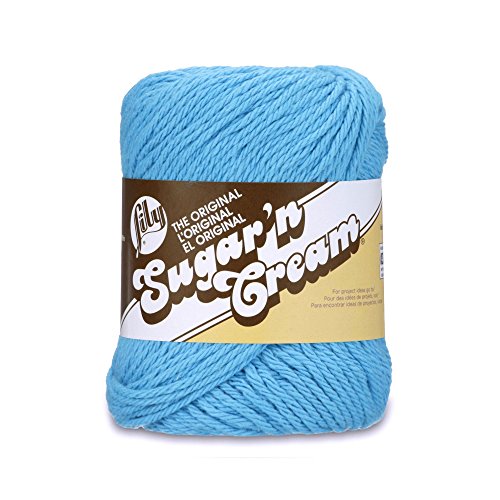 Sugar 'N Cream The Original Solid Yarn, 2.5oz, Medium 4 Gauge, 100% Cotton - Hot Blue - Machine Wash & Dry
