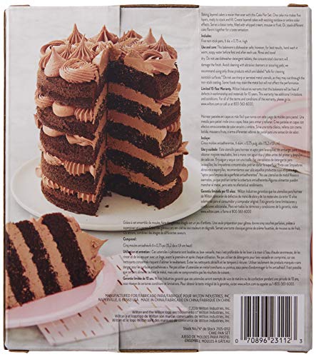 Easy Layers 5-Piece Layer Cake Pan Set, 6-Inch, Steel