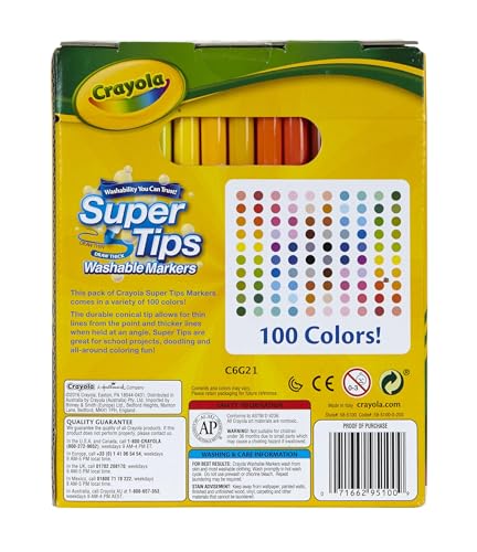 Super Tips Marker Set (100ct), Fine Point Washable Markers, Drawing Markers for Kids & Adults, Great for Thick & Thin Lines