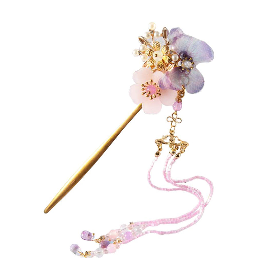 Retro Butterfly Hairpin,Beautiful Classical Headwpiece Vintage Cultural Hair Pin Bead Tassel Hair Sticks Pin for Hair Styling