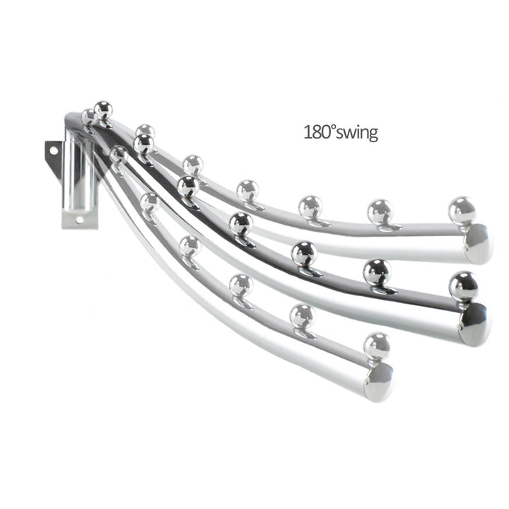 15.75 Inch Stainless Steel Folding Wall Mounted Clothes Hanger Coat Rack Detachable Sturdy Swing Arm Clothes Hanger Design Space Saver with Screws for Closet Laundry Room Dryer
