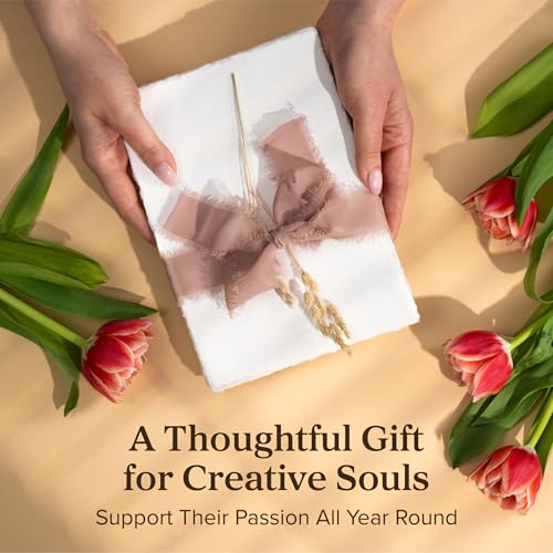 Wanderings Handmade Deckle Edge Paper - A5-5.8 x 8.3 - Great for Paint, Greeting Cards, Invitations, Printer, Watercolor, Writing - 50 Pack 150gsm Textured Paper with Raw Edge for Art and Crafts