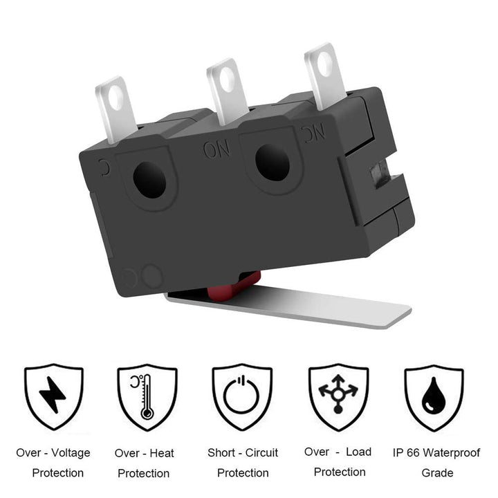 MUZHI SPDT 1NO 1NC Hinge Lever Momentary Push Button Micro Limit Switch AC 5A 125V 250V 3 Pins 12 Pcs