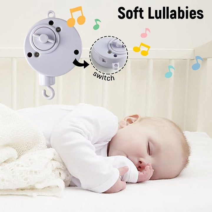 Baby Crib Mobile Unisexbaby, Nursery Baby Mobile for Crib, High Contrast Black & White for Girls Boys 0-24 Months Infant Newborn Montessori Portable Cot Mobile Decor Hanging Rotating Plush Toys