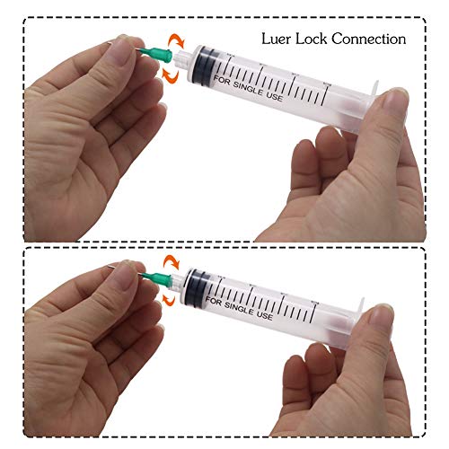 20ml Syringe with 18G 1/2 Inch Blunt Tip Needles, Syringe Caps for Experiments, Industrial Use (12 Pack)