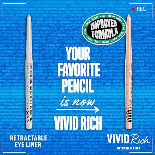 Mechanical Eye Pencil, Vivid Rich Mechanical, Creamy Retractable Eyeliner - Quartz Queen, White Eyeliner