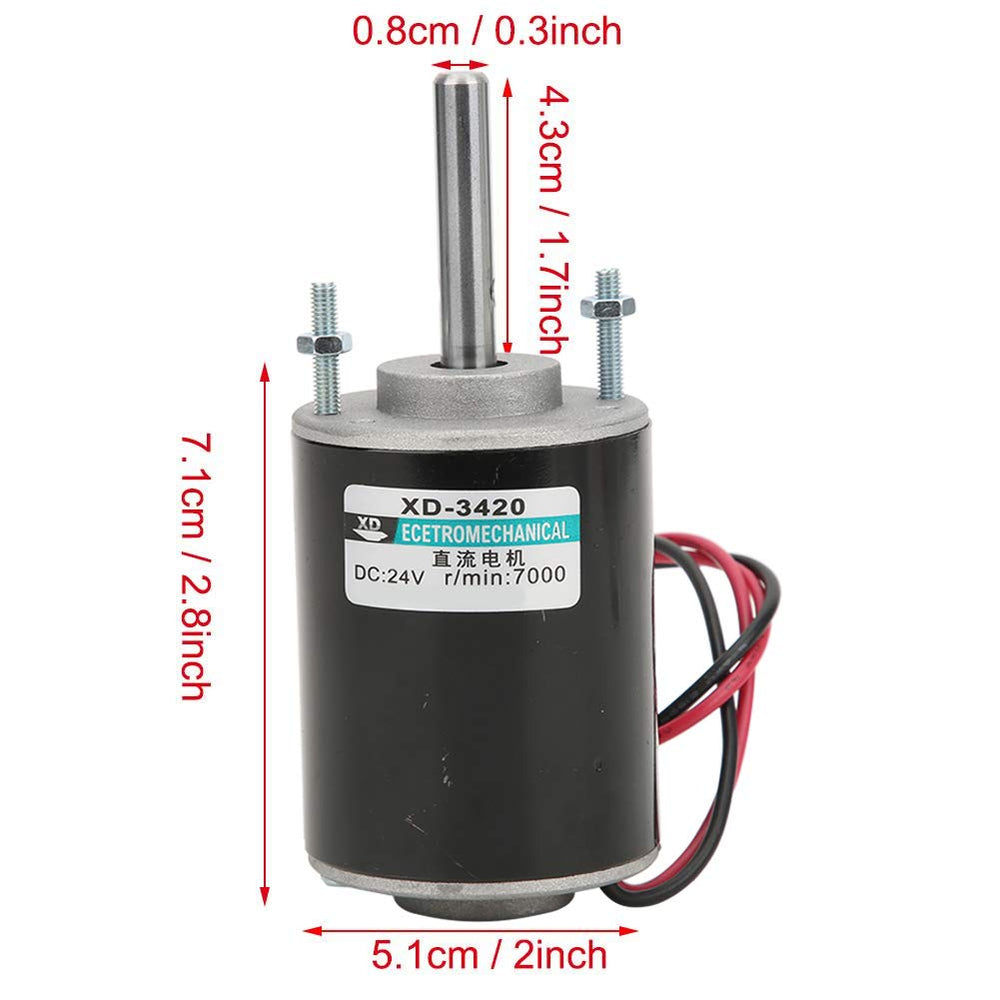 12V/24V 30W CW/CCW Permanent Magnet DC Motor Reversible Electric Gear Motor High Speed Low Noise for DIY Generator (24V 6000RPM)