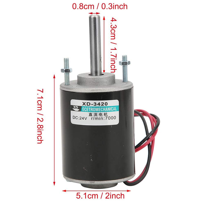 12V/24V 30W CW/CCW Permanent Magnet DC Motor Reversible Electric Gear Motor High Speed Low Noise for DIY Generator (24V 6000RPM)