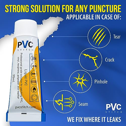 Liquid Repair Patch for Air Mattresses, Waterbeds, Glue Inflatable Boats, Rafts, ISUPs, Above-Ground Pools, Bouncy Houses, Hot Tubs, Air Tracks, Works on Blow up PVC & PU Inflatables
