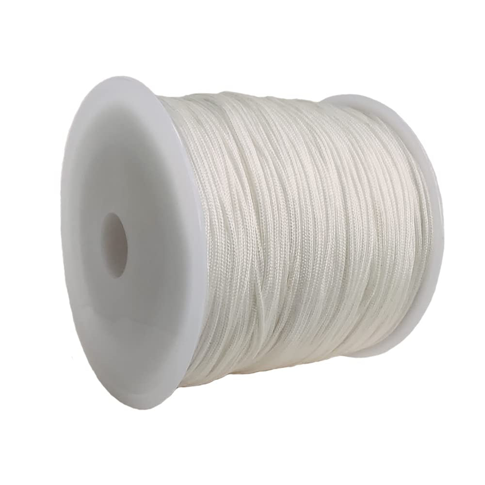 Xiezyu 109 Yards 0.8 mm Nylon Cord Thread Beading String for Macrame Bracelets Chinese Knotting,Necklaces,Pendant,Jewelry Making (White)