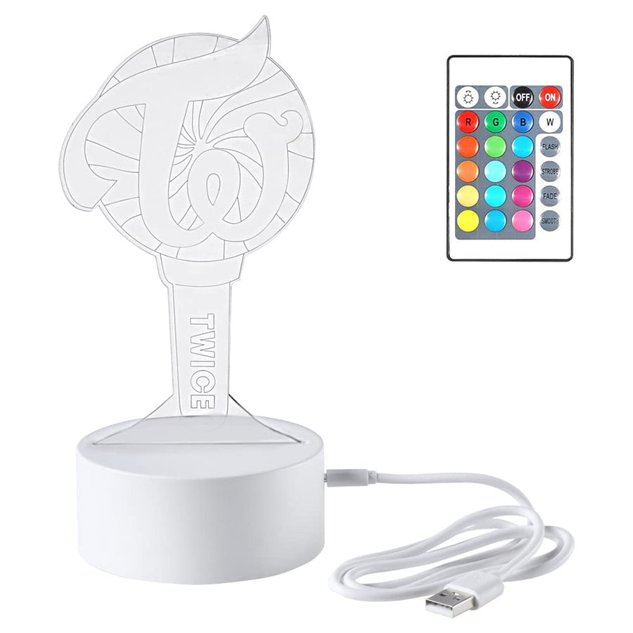 Twice 16 Colors LED Night Light with Remote Control USB Acrylic Home Room Decoration