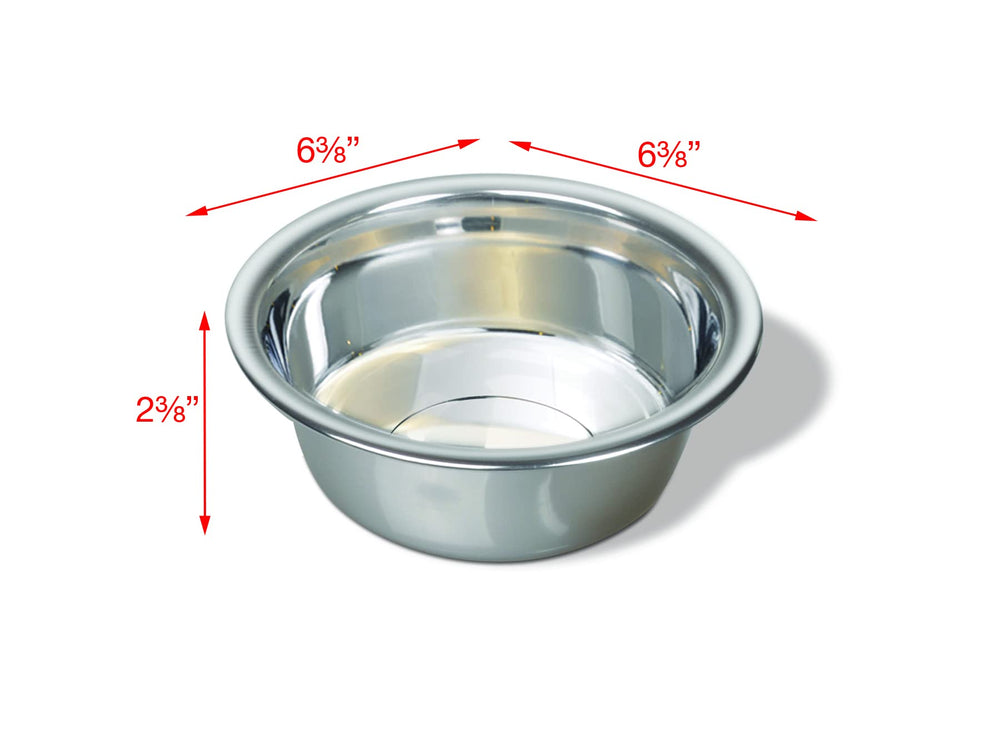 Pets Medium Lightweight Stainless Steel Dog Bowl, 32 OZ Food And Water Dish, Natural