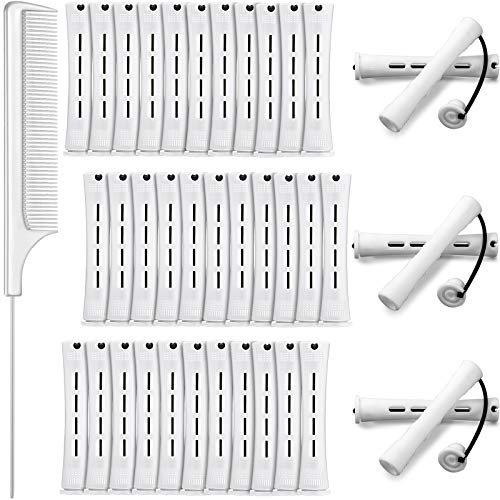 36 Pieces Cold Wave Rod Hair Perm Rods Hair Rollers Perming Rods Curlers with Steel Rat Tail Comb for Hairdressing Styling